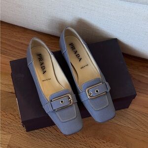 Prada Denim Denim Fabric Buckle Flat Women’s shoes Size 37